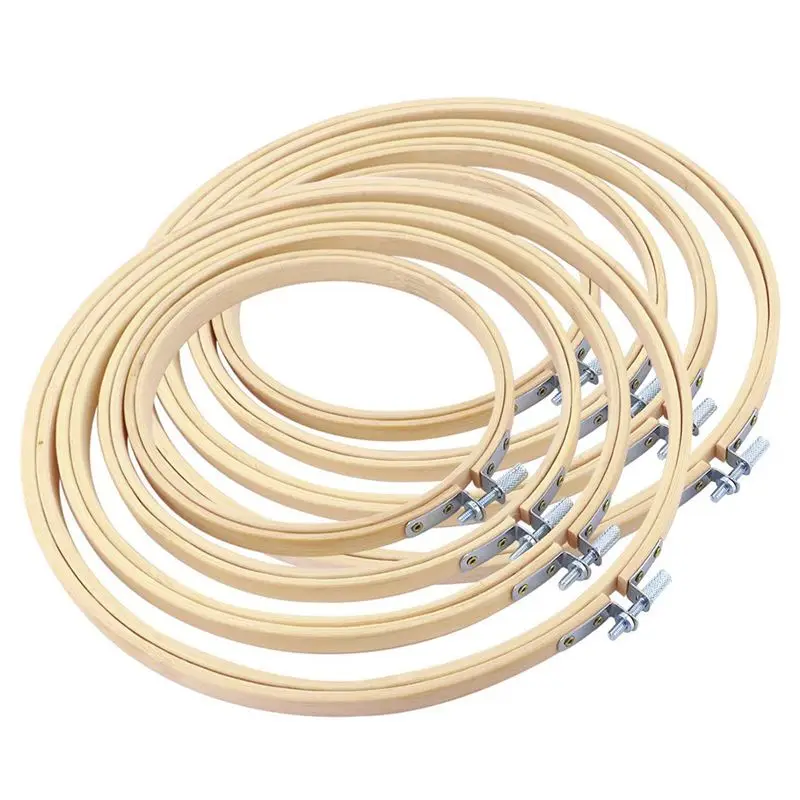 HHO-8Pcs бамбуковые кольца для вышивки крестиком кольца для рукоделия шитья(4 размера