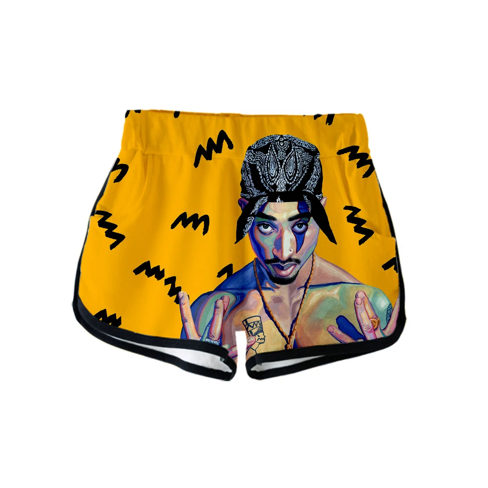 Прямая поставка 2pac 3D летние Двойка комплекты Для женщин модная одежда для девочек Лидер продаж футболки Harajuku Шорты