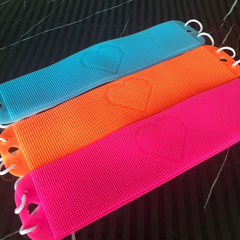 

2019 Hot Silicone Dual Side Back Scrubber Belt Body Bath Brush Cleaning Tools Massage Brush S7 #5