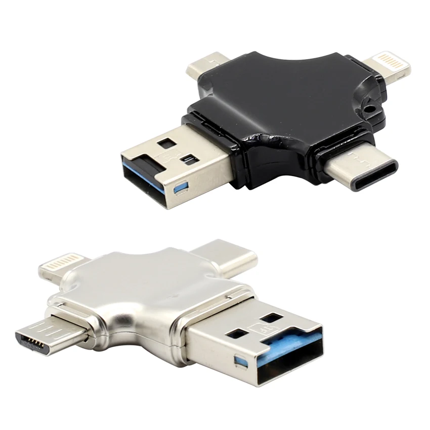 4 в 1 OTG USB флэш карта ридер телефон накопитель для Iphone Micro USB|Картридеры| |