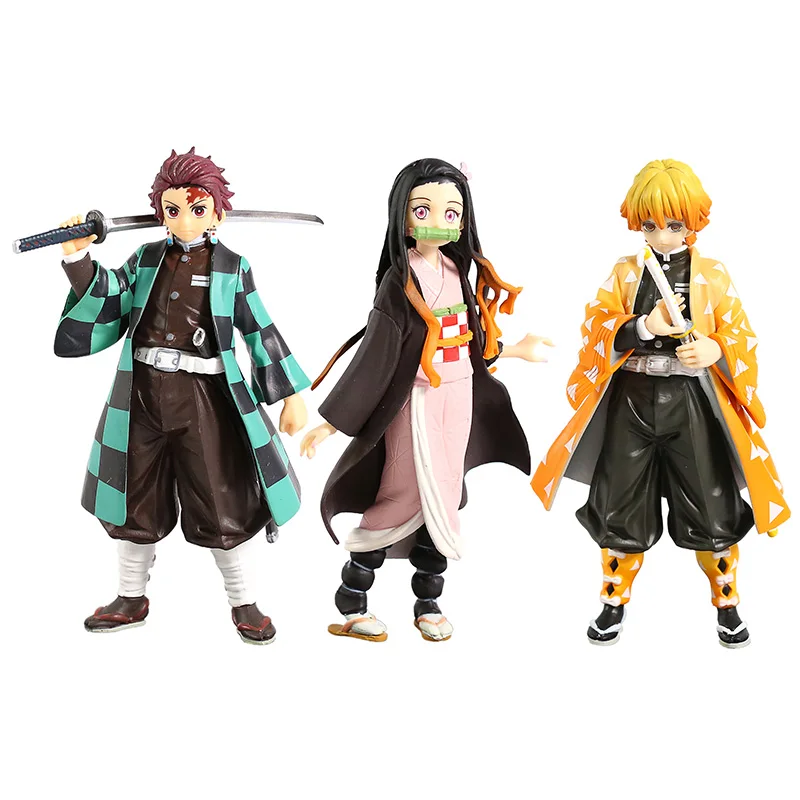 Убийца демона Kimetsu no Yaiba Kamado Tanjirou Nezuko Zenitsu Agatsuma ПВХ фигурка Коллекционная модель игрушки