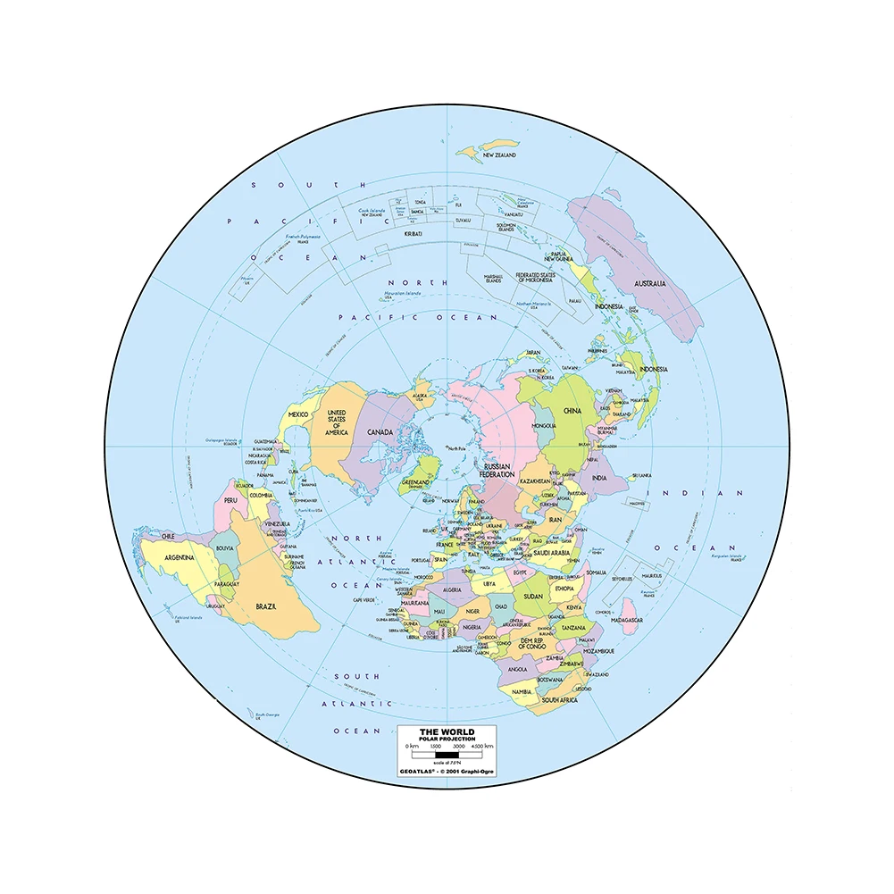 

Conventional World Map Round 90x90cm Non-woven Waterproof No-fading Map For Cultural Education