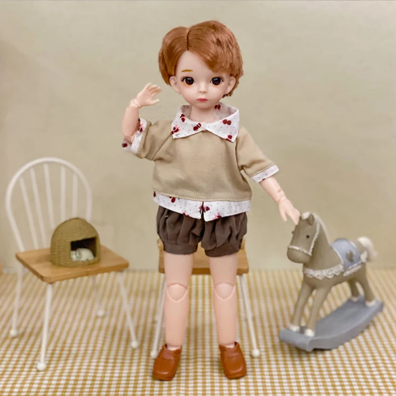 30CM Cool Boy Bjd Doll 18 Movable Joints Dolls With Sport Witer Suit Make up DIY Bjd Doll With Glass Gifts For Children BJD Toy 15