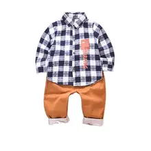 

2022 Spring Boys' Suit, Fashion Boys' Long Sleeved Trousers, 1-4 Old Years Fashion Lovely Children's Plaid Shirt Suit