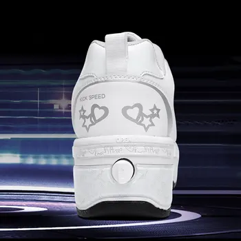 Unisex 4 Wheels Deformation Roller Shoes Parkour Wheel Shoes Fashion Rounds Of Running Shoes Roller Skates Shoes Skating Shoes 4