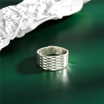 

S925 Sterling Silver Korean Style Wide Ring for Women Simple Fashion Cool Hand Jewelry Source Factory Direct Wholesale