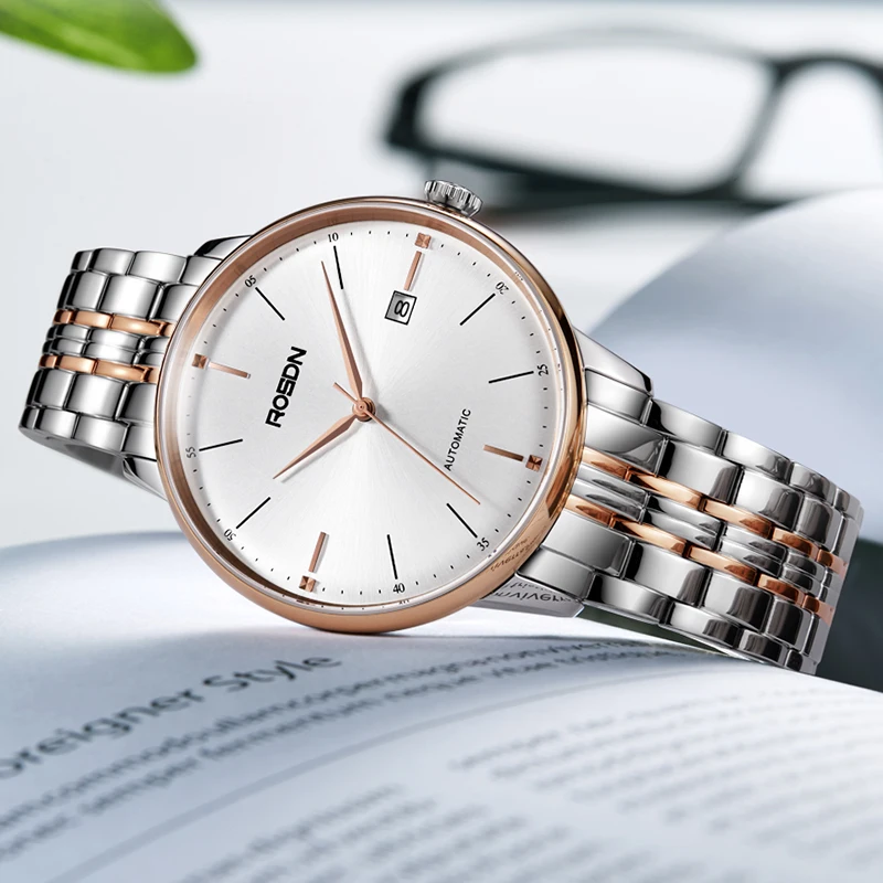  ROSDN Luxury Brand Men's Watches Japan MIYOTA Automatic Mechanical Watch Man Sapphire 50M Waterproo