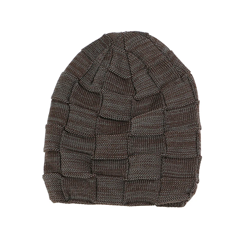 Зимние женские шапочки Skullies, мужские вязаные бархатные толстые шапки, теплые мягкие унисекс полосатые клетчатые уличные повседневные шапочки