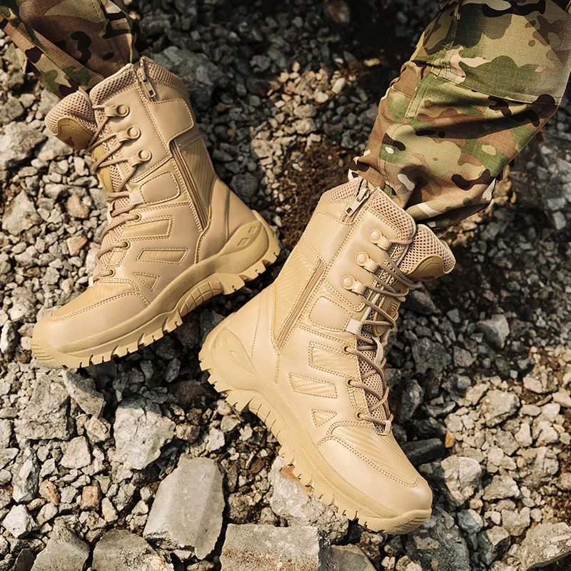 Мужские ботинки с высоким голенищем для альпинизма и охоты; походная обувь; армейские военные ботинки; нескользящие мужские износостойкие тактические ботинки