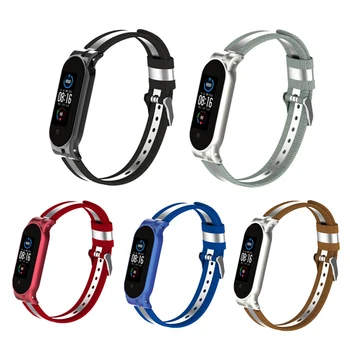 Correa para Xiaomi MI Band 5 4 3, Reloj inteligente de nailon de acero inoxidable para hombre y mujer, pulsera deportiva