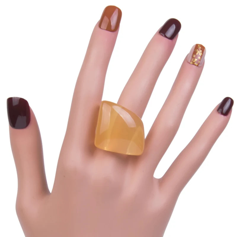 Модные/Винтажные/обручальные кольца для женщин, очаровательные ювелирные изделия, Дизайнерские Большие кольца на палец для девочек, Панк полимерные акриловые большие кольца для женщин - Цвет основного камня: size-10