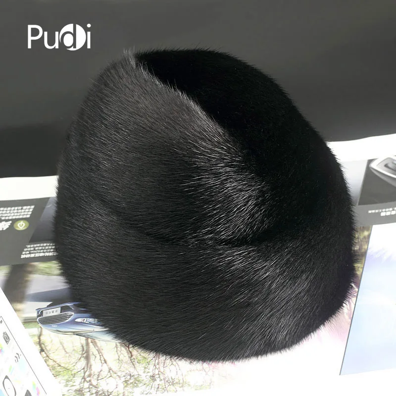 Pudi 170767 Мужская норковая меховая шапка новая модная мужская из натурального меха