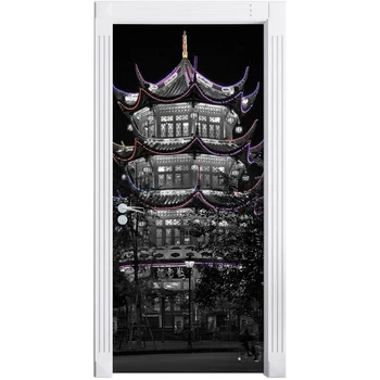 

DIY Door Sticker Self Cool a Beautiful Build Adhesive Decal Home Decor Paper for Living Room PVC Waterproof 3D Print Photo Art