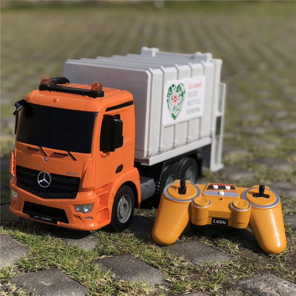 Двойной E E560-003 1/20 2,4G 8CH RC автомобиль EP уборка мусоровоз со светодиодный светильник RC автомобиль RTR модель транспортных средств