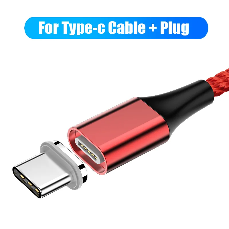 5А Магнитный кабель Micro usb type C супер быстрая зарядка телефона Microusb type-C магнитное зарядное устройство usb c для huawei xiaomi samsung - Цвет: Red for Type-c