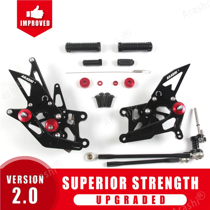 Arashi CBR600RR CNC регулируемая подножка Rearset для HONDA CBR 600RR 2009- CBR 600 RR Rider задние наборы подножка подставка для ног - Цвет: Black