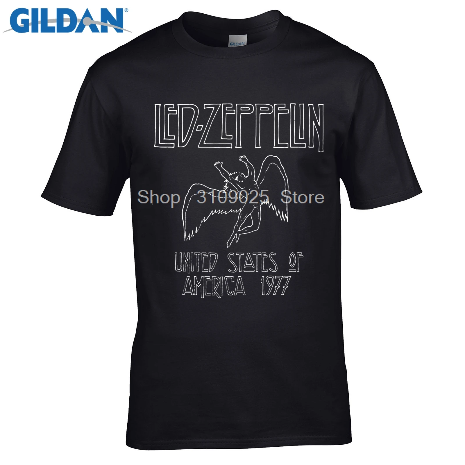 Мужская брендовая футболка 2019 Новое поступление Led Zeppelin США Тур 77 1977 Scalinata Verso Il