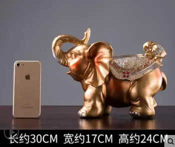 

Resin European-style living room coffee dining cute elephant multi-function paper box decoration