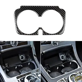 

Car Styling Carbon Fiber Water Cup Holder Frame Trim Sticker For Mercedes Benz C Class New E class GLC C200 W205 C180 GLC260