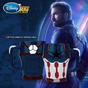 

Disney Avengers 3 Creative Captain America Ceramic Mug Handle Coffee Milk Couple Water Cup