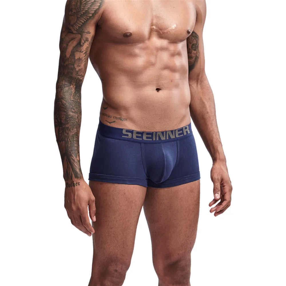 New Mens Underwear Solid Classic Men Underpants Cotton Short trunk Spandex Man Pants Comfort Elastic Man Boxers Hot