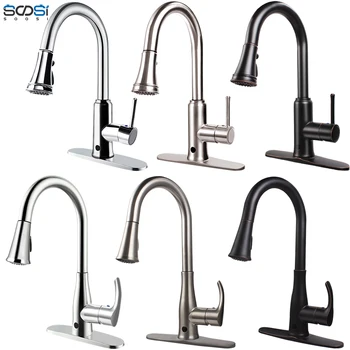 

Kitchen Faucets Rotatable Spout Single Handle Sink Basin Faucet Adjustable Solid Brass Pull Down Spray Mixer Tap Deck Mounted