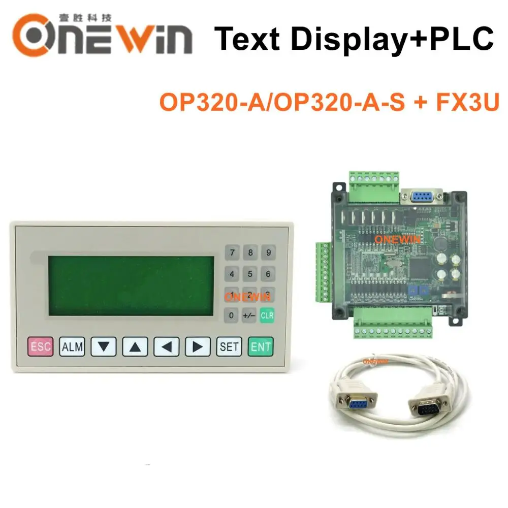 op320-a-op320-a-s-text-display-and-fx3u-14-24-48-56-plc-industrial-control-board-with-communication-cable