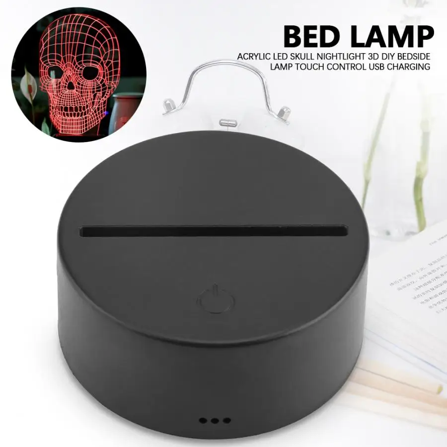 

Bedroom Acrylic 3D LED Skull Nightlight DIY Illusion Bedroom Lamp 7 Color Change USB Charging Night Light for Children