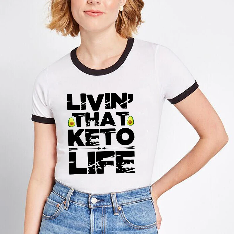 I‘m A Keto Girl In A Carbie World Print Funny Avocado Carb Lover Ringer T Shirt Women Harajuku Tops Keto Queen Aesthetic Clothes I‘m A Keto Girl In A Carbie World Print Funny Avocado Carb Lover Ringer T Shirt Women Harajuku Tops Keto Queen Aesthetic Clothes