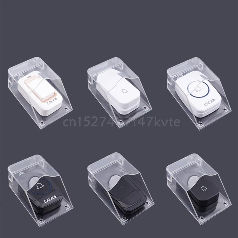 OOTDTY-funda impermeable para timbre de puerta inalámbrico, timbre, botón transparente