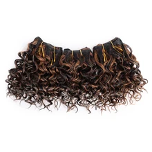 Весна солнце Омбре волосы пряди афро кудрявые вьющиеся волосы 6 дюймов короткие синтетические волосы плетение афро Плетение Джерри локон наращивание