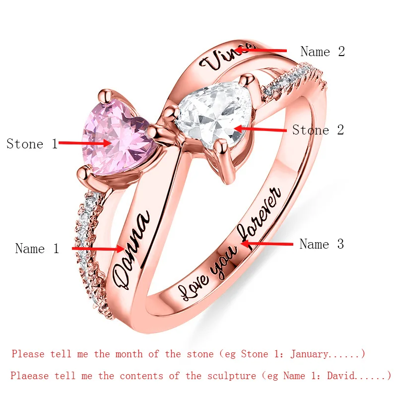 Personalized 925 sterling silver engraved name custom ring containing zircon to give girlfriend a unique jewelry gift Personalized 925 sterling silver engraved name custom ring containing zircon to give girlfriend a unique jewelry gift