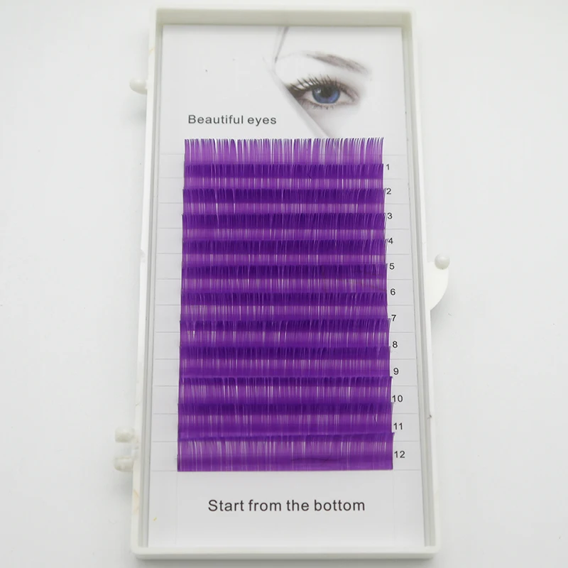 buy 2018 new C D curls 0.07 0.1mm 8 15mm false eyelashes purple eyelashes individual color eyelashes false curl eyelash extensio