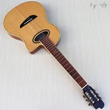 Твердая ель фламенко для классической электрогитары, гитара фламенко, 39 дюймов Классическая гитара с эквалайзером с функцией тюнера