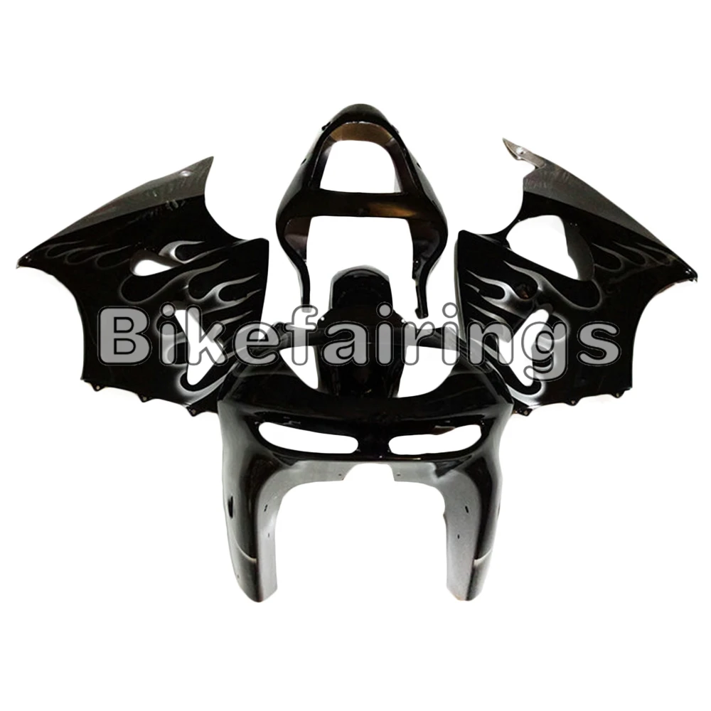Черный и серебристый пламя капоты для Обтекатель KAWASAKI Комплект 1998 1999 98 99 ZX-6R ZX 6R 98 99 zx6r 636 полный тела работы