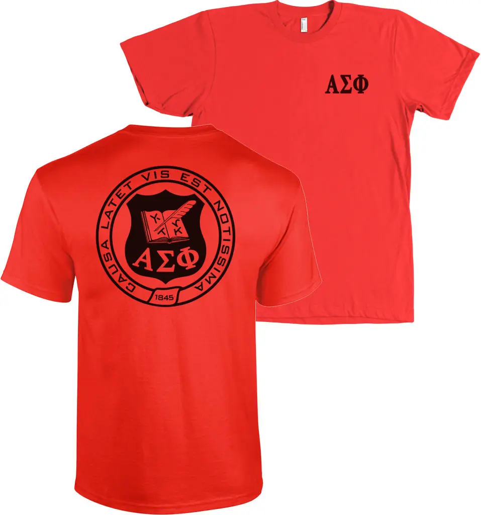 Short Sleeve T-Shirt Newest Fashion Hot Summer SaleAlpha Sigma Phi Fraternity Bella + Canvas Shirt Seal - MORE COLORSTee |