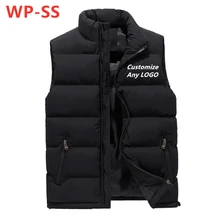 WP-SS, мужские пуховые жилеты, зимние куртки, жилет, мужская мода, без рукавов, на молнии, пальто, дикие, теплые, Harajuku стиль, топы