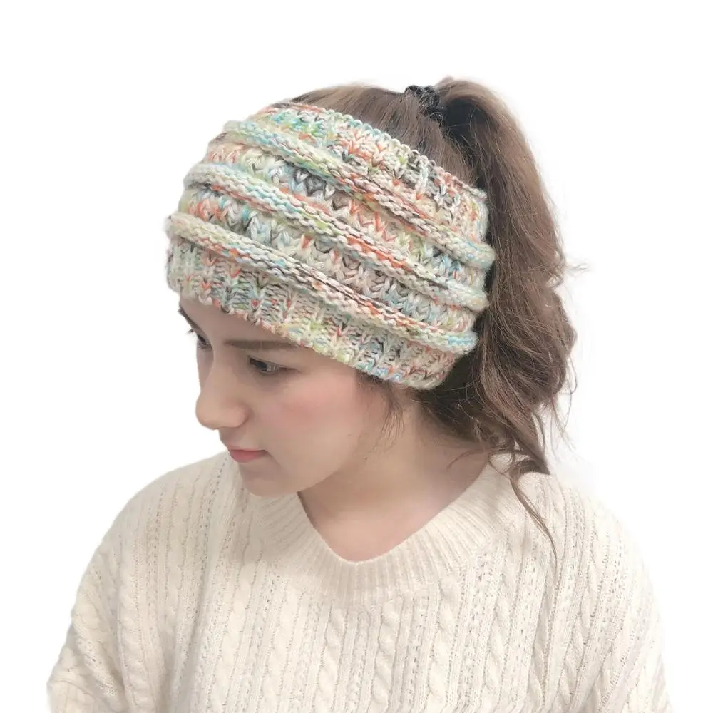 

2019 Winter Ear Warmer Knitted Headband For Lady Women Crochet Wide Hairband Trendy Headwrap Hair Accessories