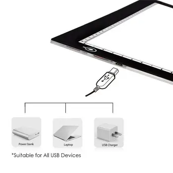 

A4 USB LED Art Stencil Board Light Tracing Drawing Copy Pad Table Box XH8Z