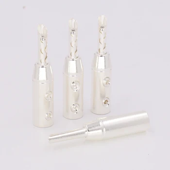 

8Pcs Silver Plated Banana Connector Silver Plated BFA Connectors Plugs BFA Plug