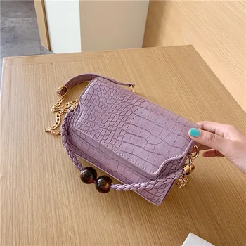 

Crocodile Pattern Bags for Women 2020 PU Leather Flap Chain Handbags Women Designer Shoulder Bag Sac A Main Femme