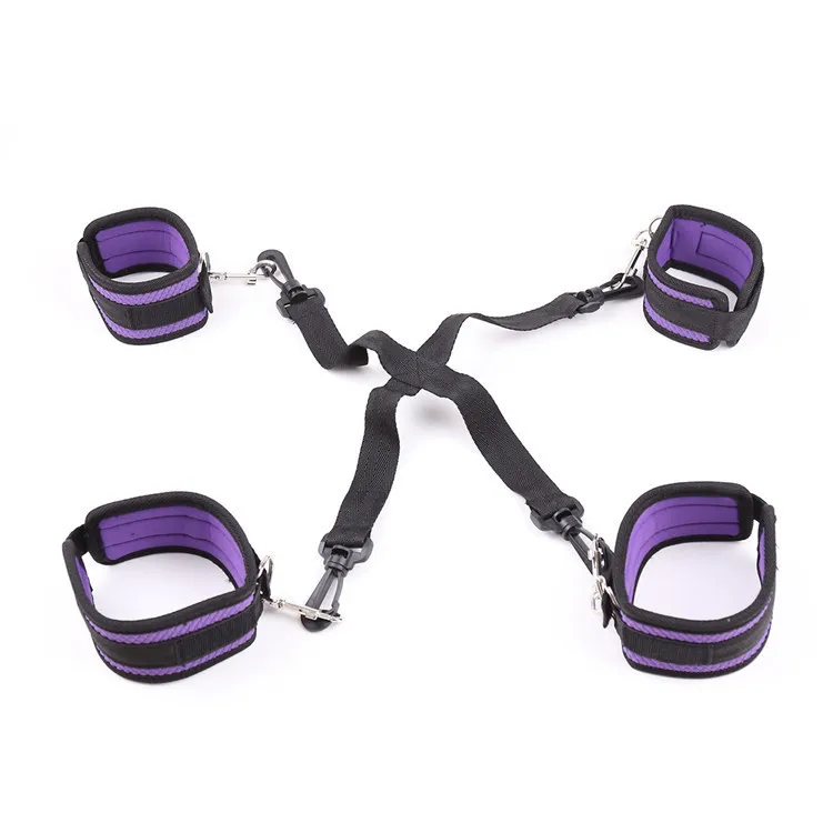  Sex Toys for Adults Wrists & Ankle Cuffs With Cross Handcuffs Bdsm Bondage Set Erotic Under Bed BDS