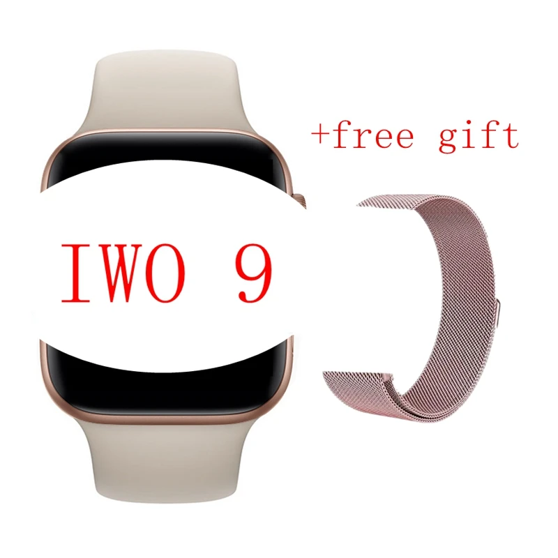 gold add strap IWO 8 plus IWO 9 умные часы серии 4 44 мм gps спортивный монитор сердечного ритма умные часы для Apple iPhone Android PK IWO 10 - Цвет: gold add strap