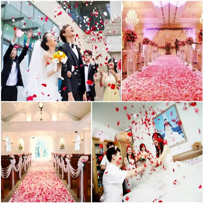 1000pcs Artificial Silk False Petals Decorations Wedding Party Event Flower Girls Toss Petal Romantic Rose Petal Road 5zsh012 Artificial Dried Flowers Aliexpress