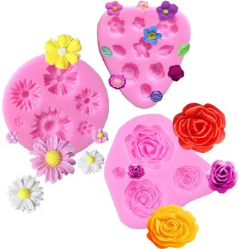

3Pc Flower Molds Silicone Mold Chrysanthemum Mold DIY Jewelry Keychain Tool Accessories Molds