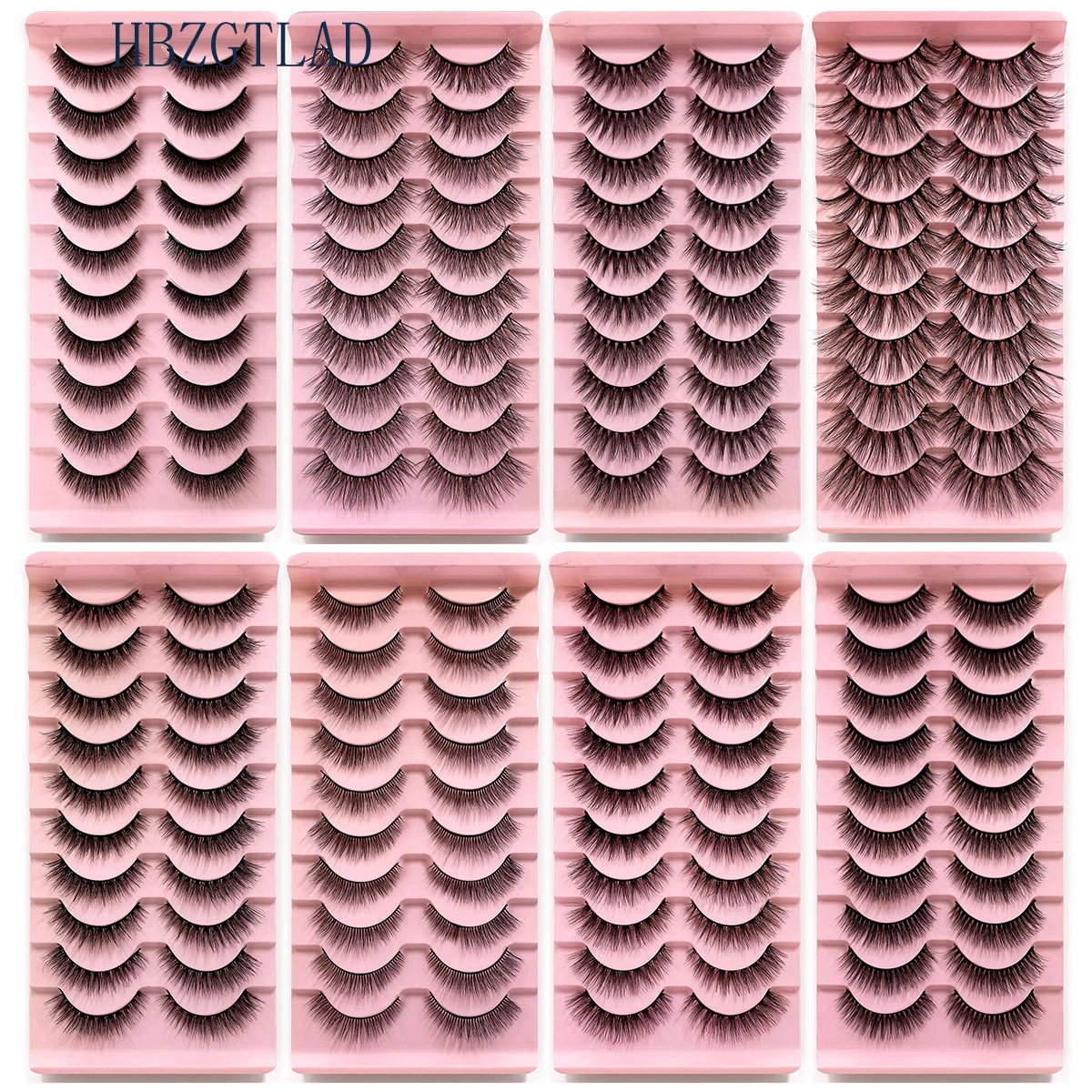 5 Paia Visone Comic Ciglia Finte 3D Natural Fairy Wispy Fluffy Curling Ciglia Extension Ciglia Strumenti Per Il Trucco Di Bellezza / Trucco - Foto 8