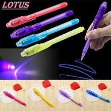 Magia quente roxo 2 em 1 uv luz preta combinação criativo papelaria escola escritório desenho caneta tinta invisível