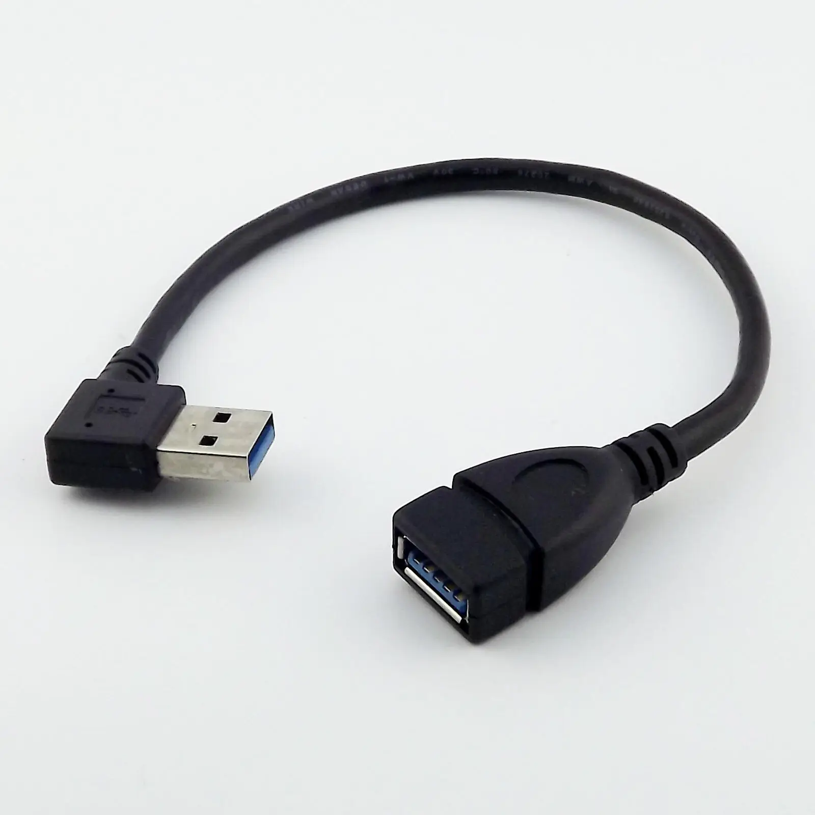 

10pcs USB 3.0 Type A Male Left Angled to USB 3.0 A Female Data Extension Adapter Cable 24cm