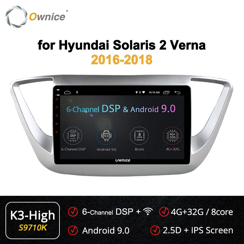 S9710 K3-High Ownice K3 K5 K6 Android 8.1 Octa Core 2DIN Car DVD for Hyundai Solaris Accent Verna Radio GPS Navi 360 Panorama DSP 4G LTE - Цвет: S9710 K3-High