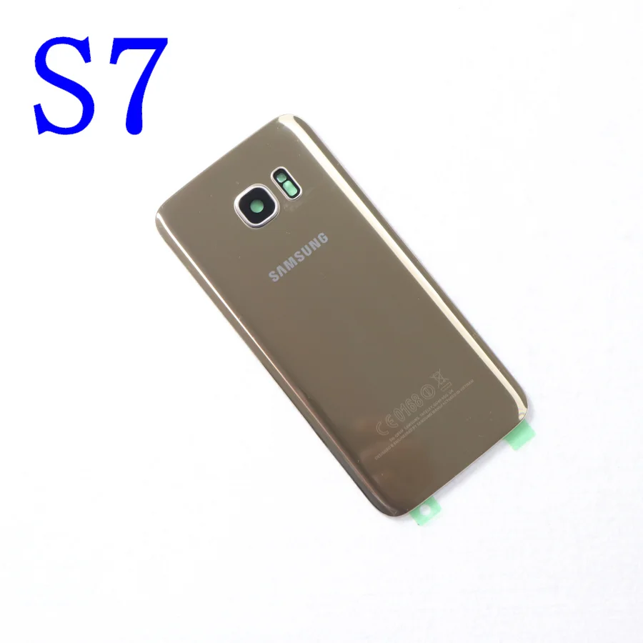 Samsung Galaxy S7 G930F/S7 EDGE G935F Задняя стеклянная крышка батареи Задняя Дверь Корпус чехол samsung S7 Edge Задняя стеклянная крышка - Цвет: S7 Gold